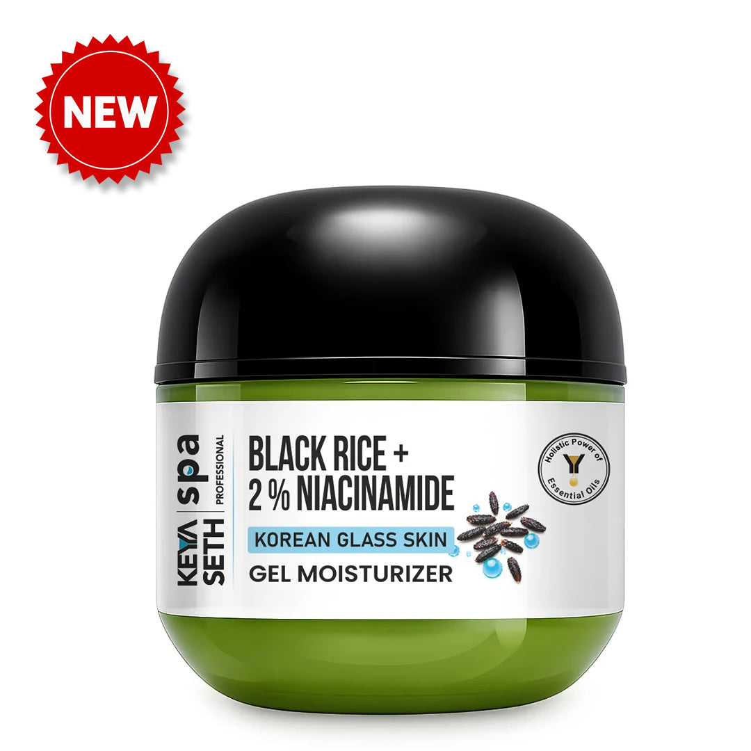 Korean Glass Skin Gel Moisturizer - 1% Black Rice, 2% Niacinamide & Peptide – Hydrates, Brightens & Strengthens Skin Barrier - Keya Seth Aromatherapy