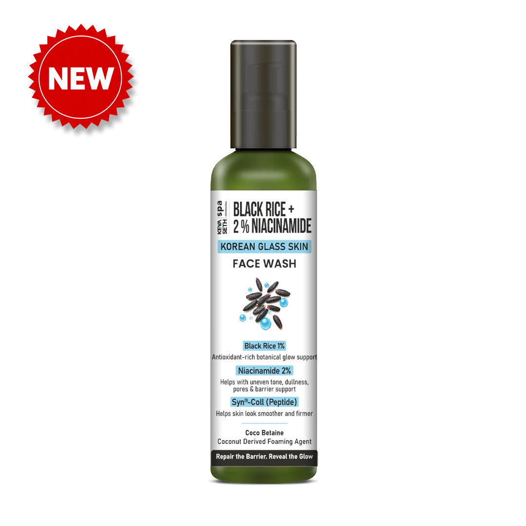 Korean Glass Skin Face Wash – 1% Black Rice, 2% Niacinamide & Peptide, Brightens, Smoothens, Minimizes Pores & Strengthens Skin Barrier - Keya Seth Aromatherapy