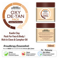 Oxy De Tan Removal for Glowing & Lighting oil Control, Anti Acne & Pimples Blemishes Pigmentation De Tan pack for Face & Body – No Ammonia & Bleach - Keya Seth Aromatherapy