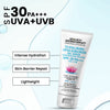 1% Hyaluronic Lotus Sunscreen Aqua GEL Serum, SPF 30 UVA + UVB ,2% Pentavitin + Parsol HS, NMFs + Lipids, Water Resistant + Skin Barrier Repair - Keya Seth Aromatherapy