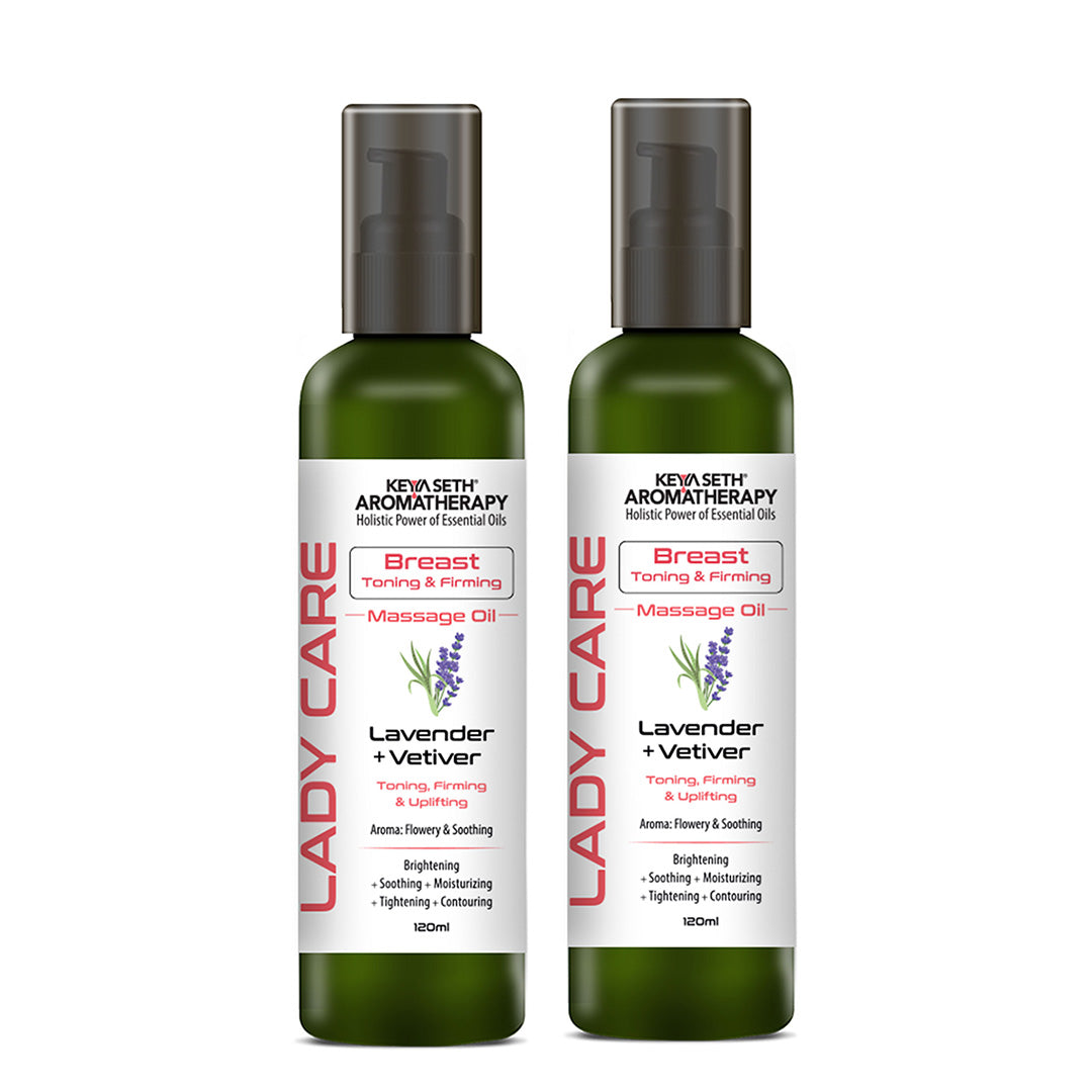 Lady Care Breast Toning & Firming Massage Oil,Toning, Firming & Uplifting, Lavender & Vetiver - Keya Seth Aromatherapy
