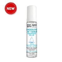 Under Eye 4-in-1 Concentrated Serum Roll-On - Reduces Dark Circles, Fine Lines, Puffiness & Wrinkles with Hyaluronic Acid, Green Coffee Caffeine, Alpha Arbutin & Niacinamide - Keya Seth Aromatherapy
