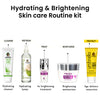 Hydrating & Brightening Skincare Routine Kit - Aloe Vera Face Wash, Green Coconut Toner, Brightening Serum, Whitening Cream & Umbrella SPF 60 Sunscreen for Radiant Skin - Keya Seth Aromatherapy