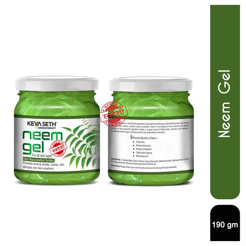 Neem Gel Moisturizer- For Oily & Sensitive Skin, Prevents Acne & Pimple, Rashes, Skin Allergies & Skin Eruption,  with Pure Neem Extract