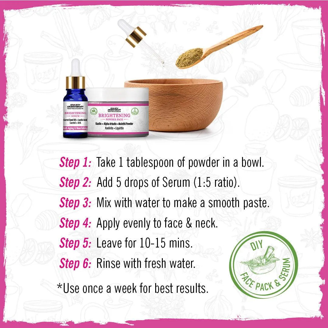 Brightening Pack & Serum with Kaolin, Alpha Arbutin & Lactic Acid