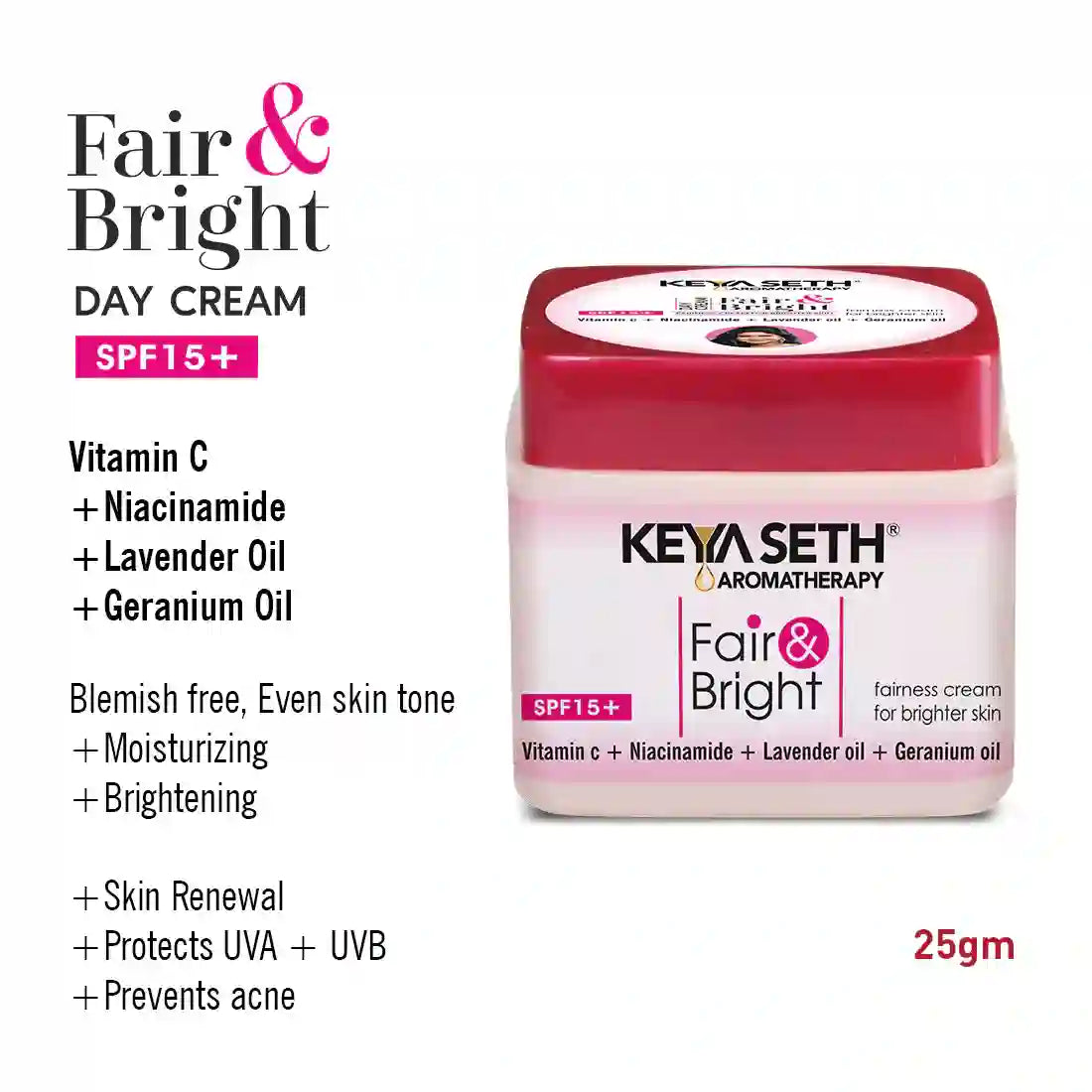 Fair & Bright Day Cream SP15+, Skin Brightening & Whitening, with