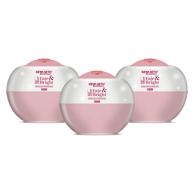 Fair & Bright Day Cream SP15+, Skin Brightening & Whitening, with Vitamin C, B3 & B6 Moisturizer with Lavender & Geranium Essential Oil - Keya Seth Aromatherapy