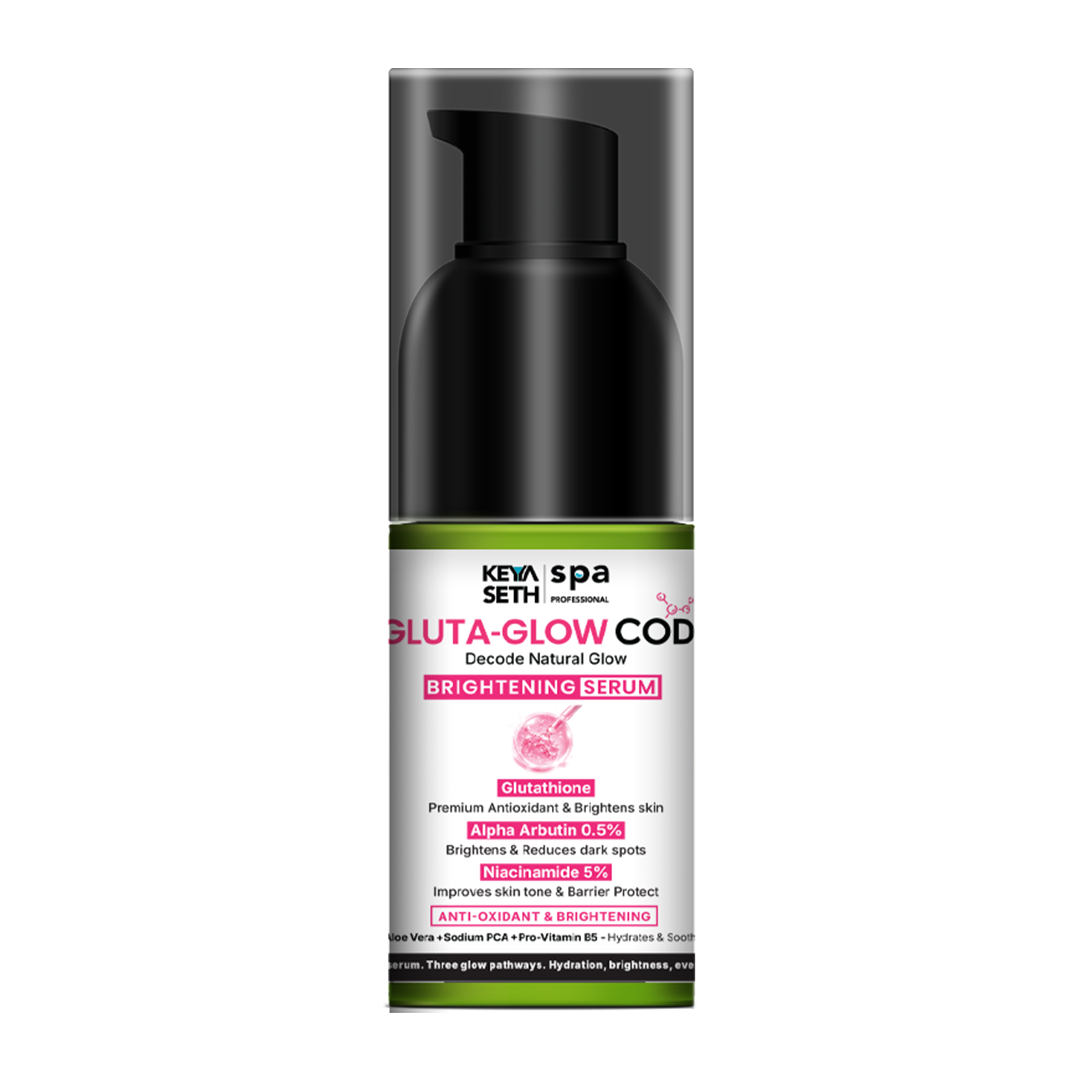 Gluta Glow Code Brightening Serum - Glutathione, 0.5% Alpha Arbutin, 5% Niacinamide, Reduce Dark Spots, Hydrates & Strengthens Skin Barrier - Keya Seth Aromatherapy