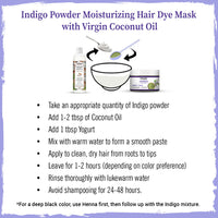 Indigo Powder Hair Pack with Indigotin & Tannins for Natural Hair Dye, Soothing Care, Lustrous Shine, Revitalization & Grey Prevention - Keya Seth Aromatherapy