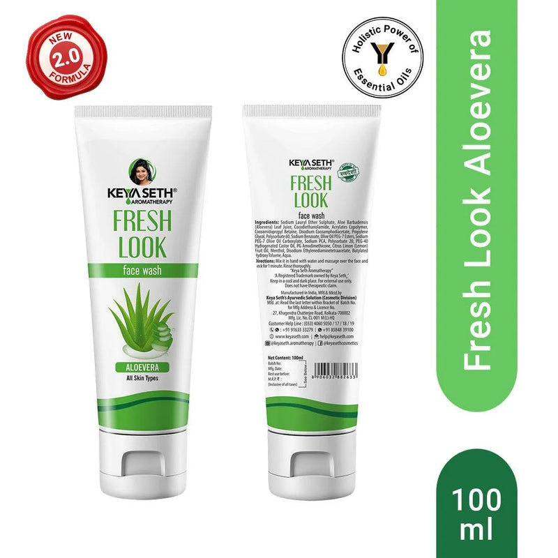 Fresh Look Aloe Vera Face Wash, with Lemon Essential Oil, Mild Hydrating, Moisturizing, Foaming, All Skin Types