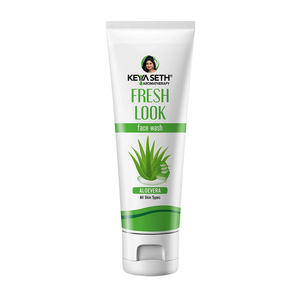 Fresh Look Aloe Vera Face Wash, with Lemon Essential Oil, Mild Hydrating, Moisturizing, Foaming, All Skin Types, Face wash, Facial Cleansers, Keya Seth Aromatherapy