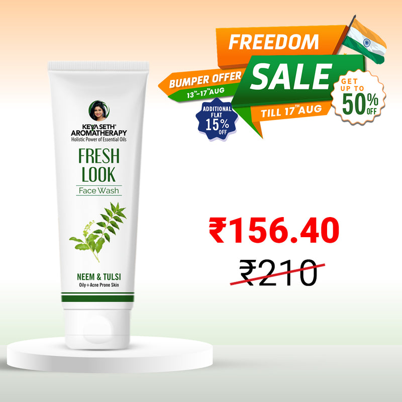 Fresh Look Neem & Tulsi Face Wash, Mild Hydrating Moisturizing Foaming All Skin Types - Keya Seth Aromatherapy