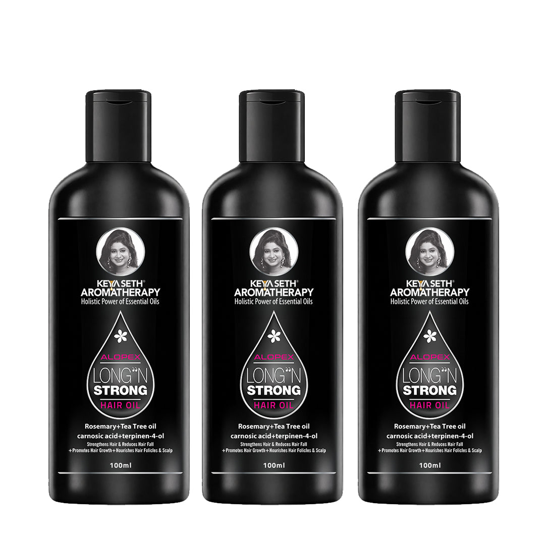 Alopex Long N Strong Hair Oil with Rosemary & Tea Tree Essential Oil – Strengthens Hair, Reduces Hair Fall, Promotes Hair Growth & Nourishes Hair Follicles & Scalp - Keya Seth Aromatherapy
