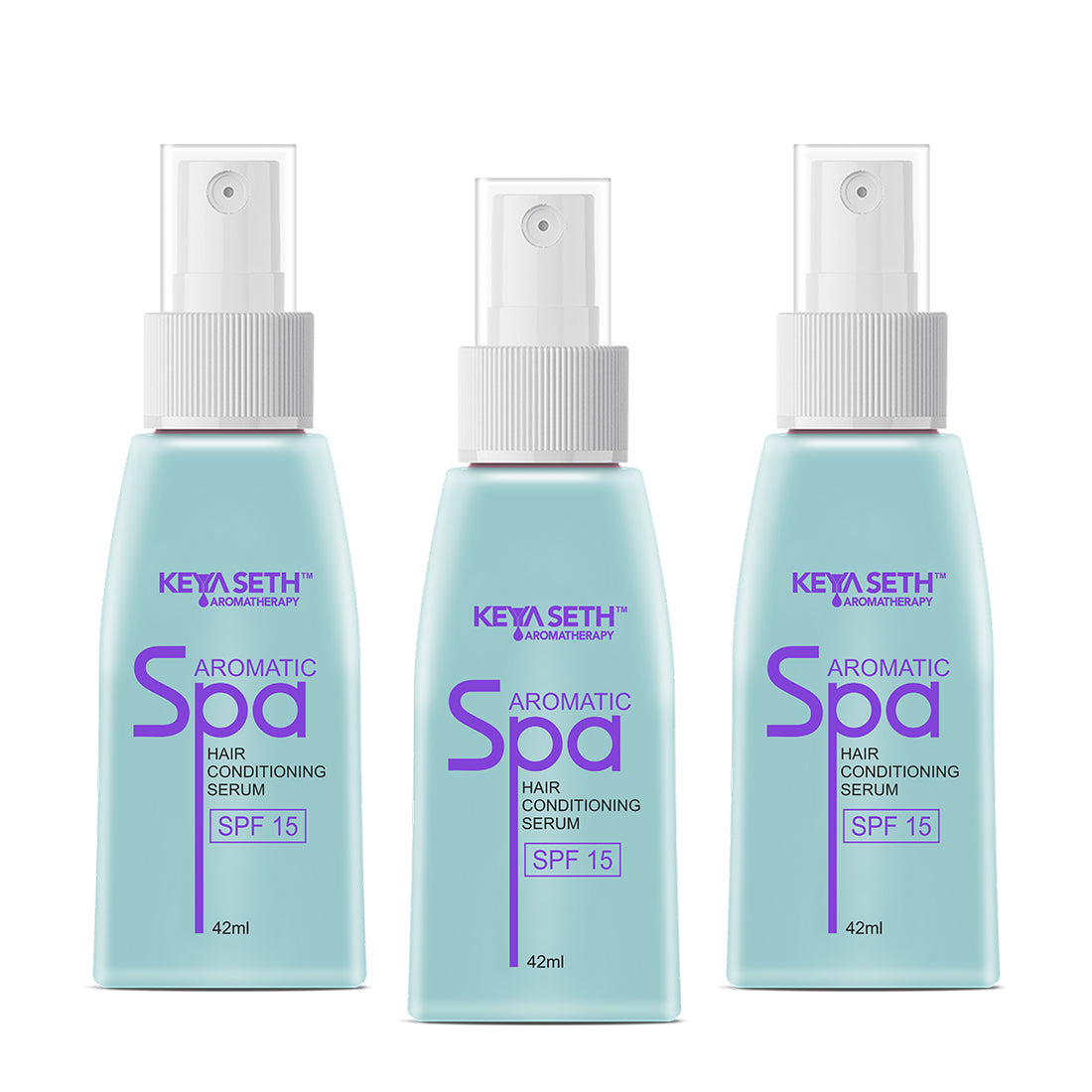 Aromatic Spa Hair Conditioning Serum SPF 15-for Dry, Rough Hair-24-Hour Frizz-free Sun Protection & Manageable Hair with Pure Essential Oil & Geranium - Keya Seth Aromatherapy