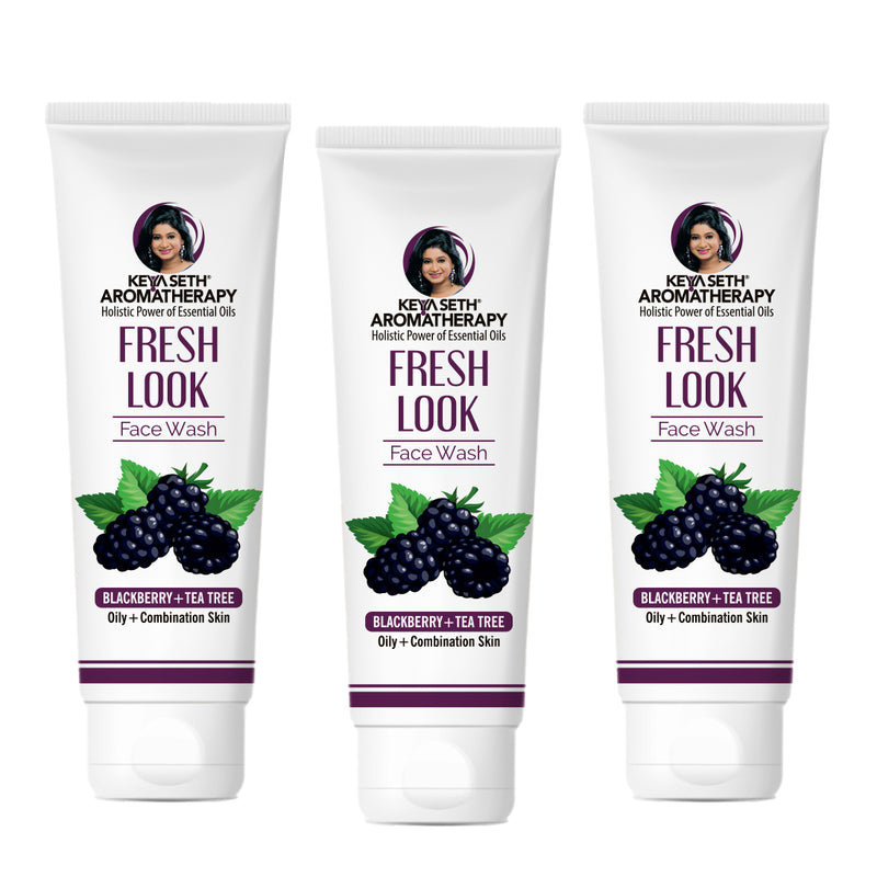 Fresh Look Blackberry & Tea Tree Face Wash, Mild, Hydrating, Moisturizing Foaming, Oily & Combination Skin - Keya Seth Aromatherapy