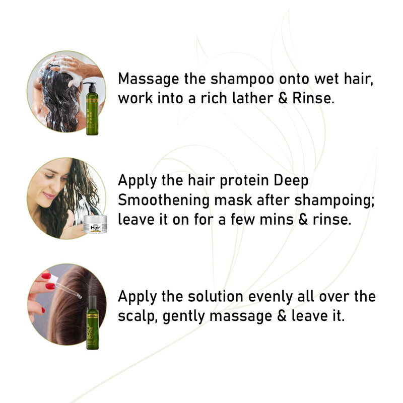Scalp care Dandruff Removal Solution with Salicylic Acid, Tea Tree & Eucalyptus Oil,Reduces Dandruff & Flakes, Soothes Itchy scalp & Nourishes Hair