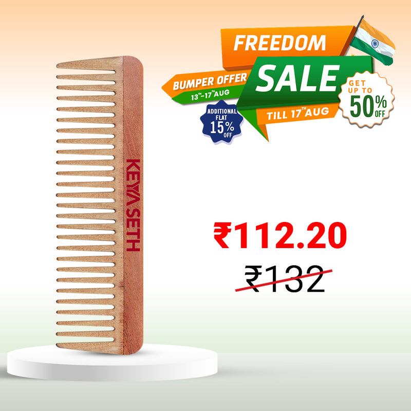 Neem Wooden Comb Wide Tooth for Hair Growth for Men & Women All Purpose Large Size Perfect Hair Setter.