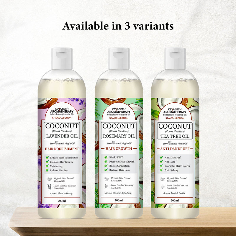 1% Rosemary with 99% Coconut Oil – Cold-Pressed, Promotes Hair Growth, Blocks DHT & Controls Hair Fall - Keya Seth Aromatherapy