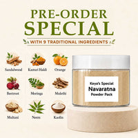 Keya's Special Navaratna Powder Pack– With Sandalwood, Kasturi, Orange, Beetroot, Mulethi, Moringa, Kaolin, Neem, Multani; Fights Irritation, Reduces Acne, Calms Skin