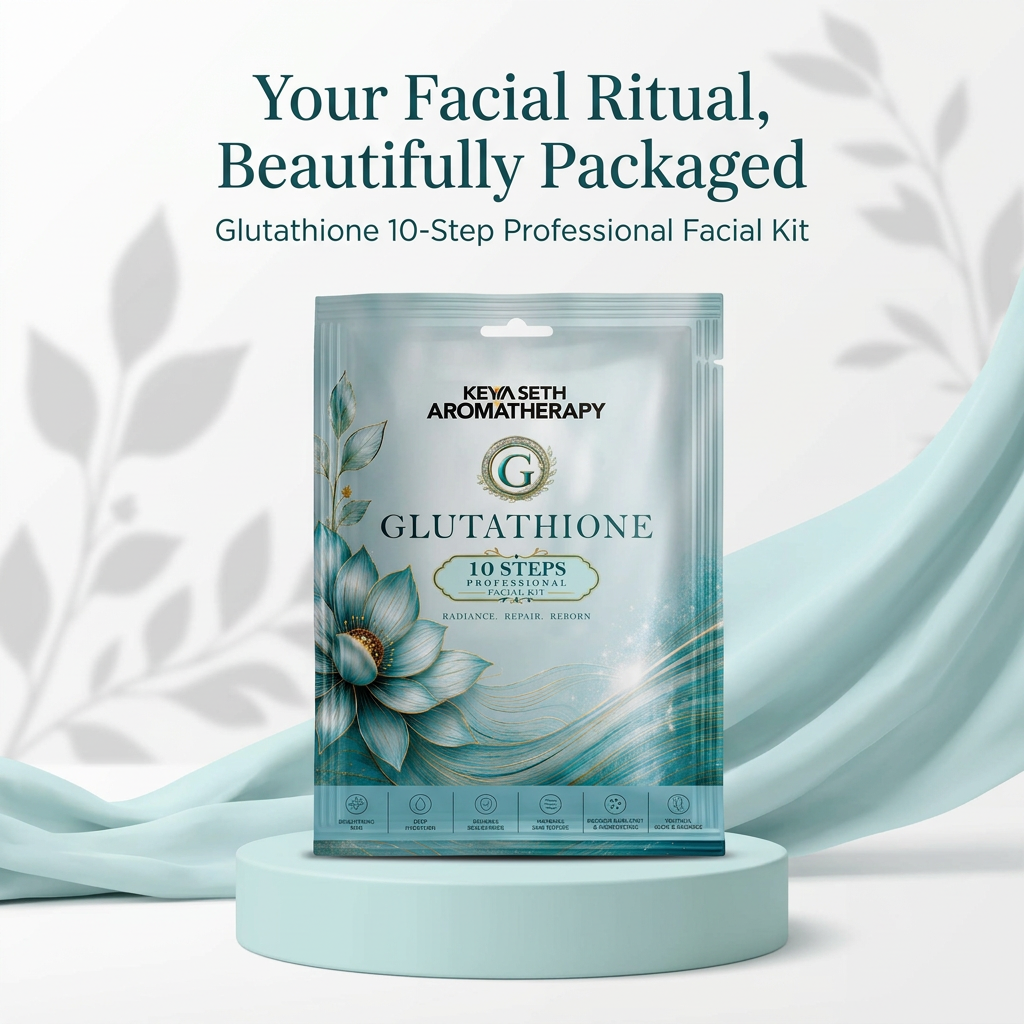 Glutathione facial kit packaging spotlight