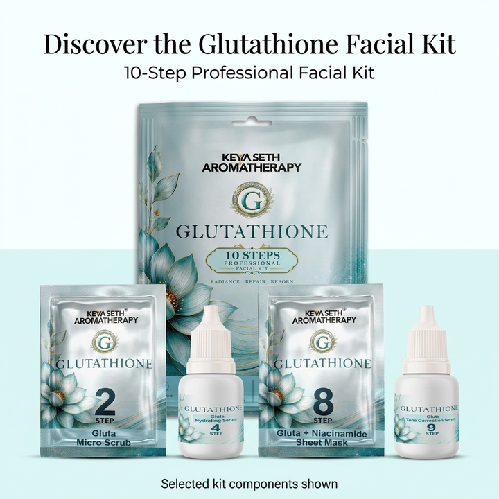 Glutathione 10-Step Professional Facial Kit - Skin Radiance Ritual Set - Keya Seth Aromatherapy