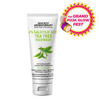2% Salicylic Acid Tea Tree Facewash, BHA + Terpineol, Natural Glucoside Foaming, Acne, Blemishes, Blackheads, Whiteheads & Open Pores, Hyaluronic Acid - Keya Seth Aromatherapy