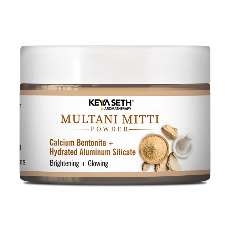 Multani Mitti Powder Face Pack for Women & Men Brightening + Glowing Skin - Keya Seth Aromatherapy