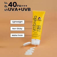 Umbrella Sunscreen Solution SPF 40, Broad Spectrum Protection, No White Cast, Lightweight Matte Finish with Avocado 100ml - Keya Seth Aromatherapy