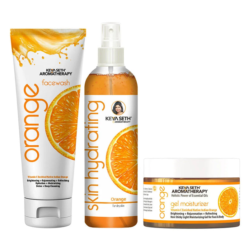 Orange Essential Skin Care Routine Kit for Glowing Skin for Men & Women I Facewash + Gel Moisturizer + Toner I Vitamin C Enriched, Skin Care, Skin Care, Keya Seth Aromatherapy
