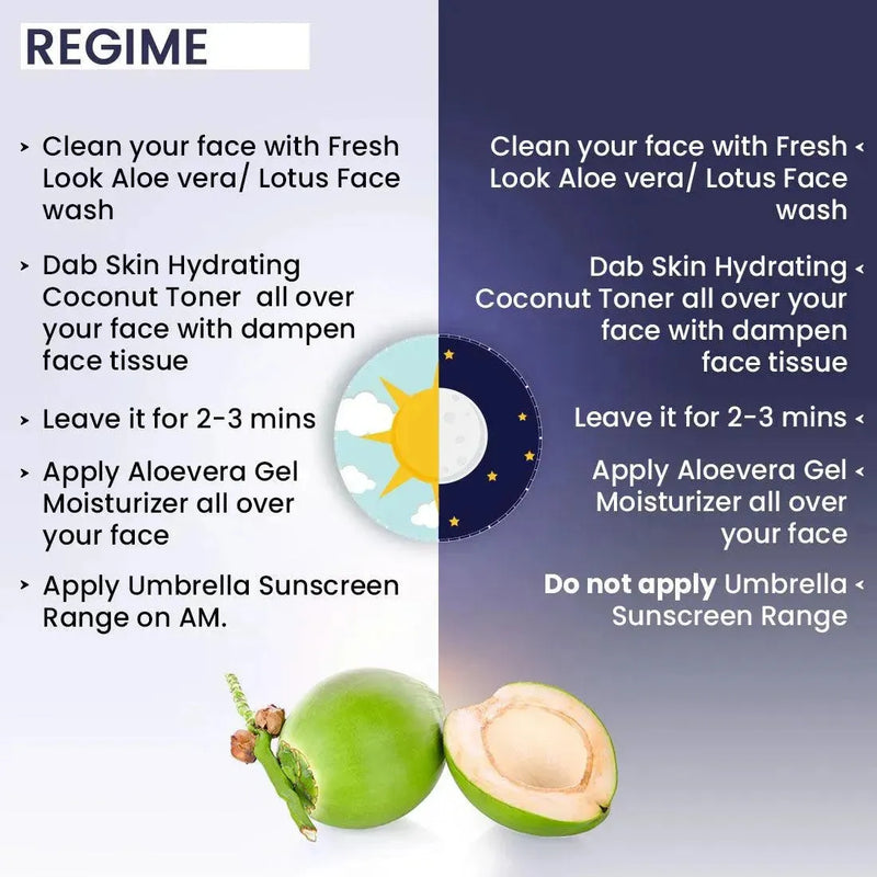 Skin Hydrating Green Coconut Toner, Combination & Dry Skin, Soothing, Antioxidants, Intense Moisture, Coconut Water Extract