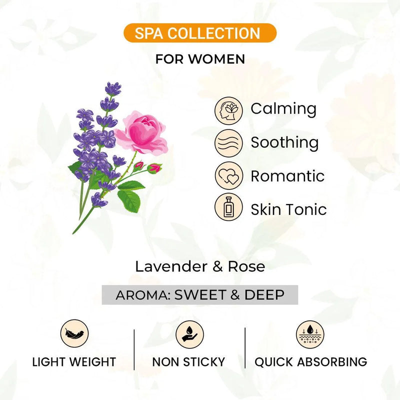Lavender & Rose Body Massage Oil, for Women Calming, Soothing, Romantic,Skin Tonic with Sweet & Deep Aroma