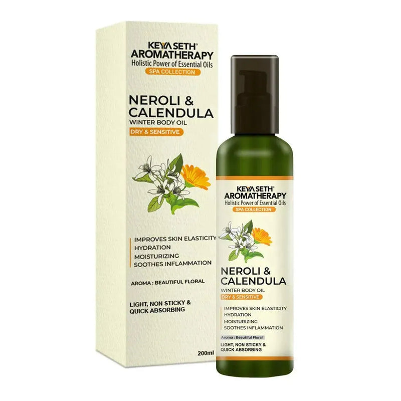Neroli & Calendula Winter Body Oil for Dry & Sensitive Skin, Hydrating, Moisturizing, Soothes Inflammation, Improves Skin Elasticity Light, Non-Sticky