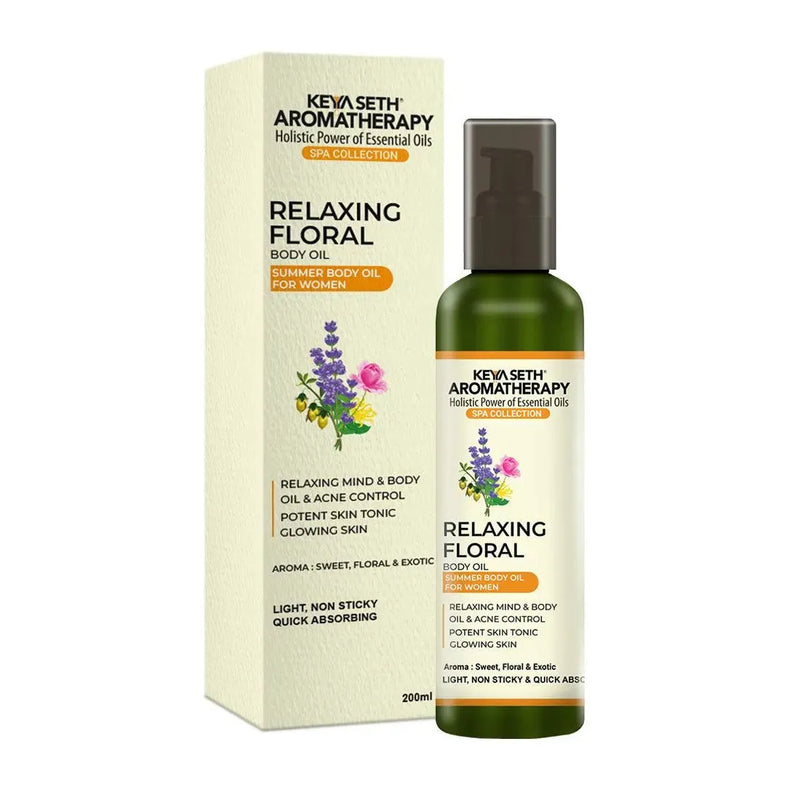Relaxing Floral Summer Body Oil Non-Sticky & Quick Absorbing for Women, Potent Skin tonic for Glowing Skin, Oil & Acne Control, Relaxing Mind & Body