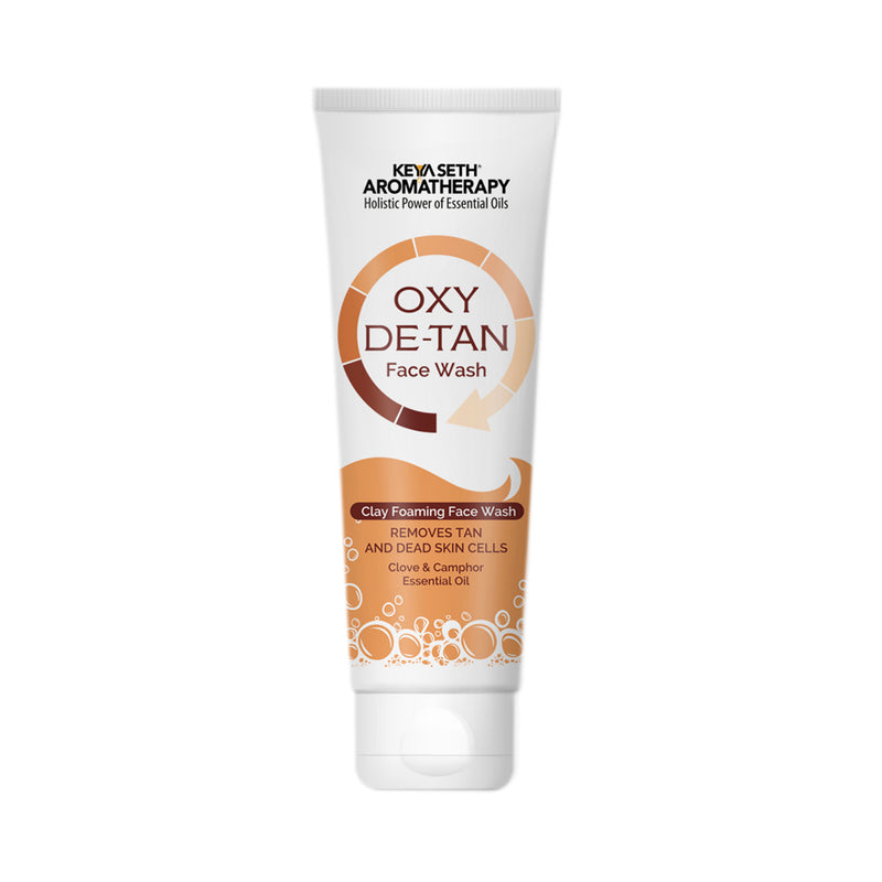 Oxy De Tan Clay Foaming Facewash Hydration & Moisturizing Infused with Clove & Camphor oil I Removes Tan & Dead Skin Cells SLS & Paraben Free 100ml, Face Wash, Facial Cleansers, Keya Seth Aromatherapy