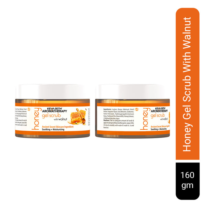 Honey Gel Scrub, with Walnut Shell, with Pure Honey & Honey Conditioner, Moisturizing & Natural Scrubbing, for Face & Body 160 GM