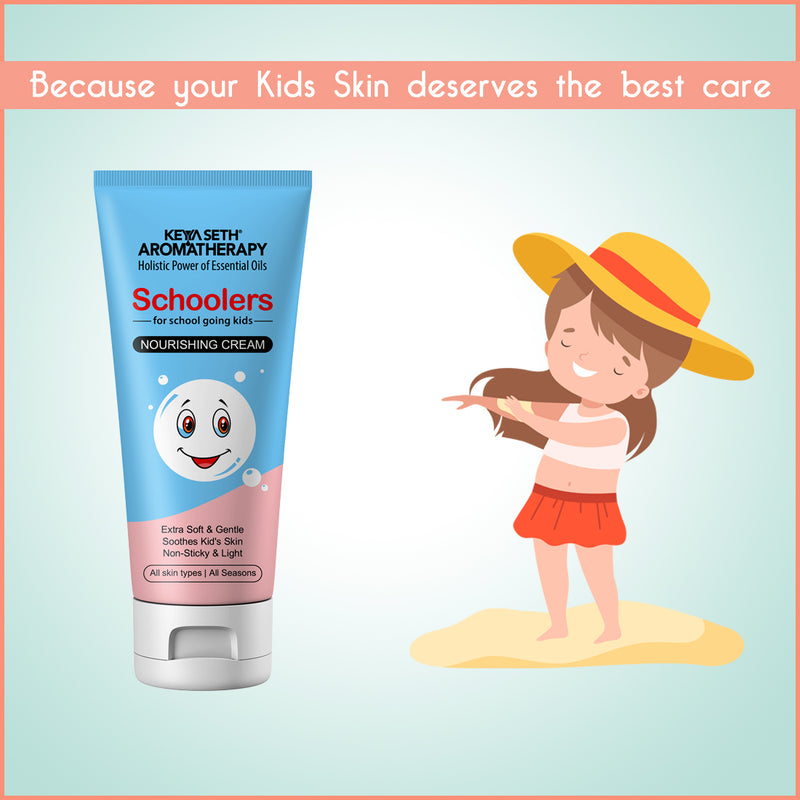 Schoolers Nourishing Cream Gentle & Safe, Intensive Moisturizing & Nourishing Ultra-Light for Kids- Hypoallergenic, No Paraben & Sulfates, Schoolers, Keya Seth Aromatherapy