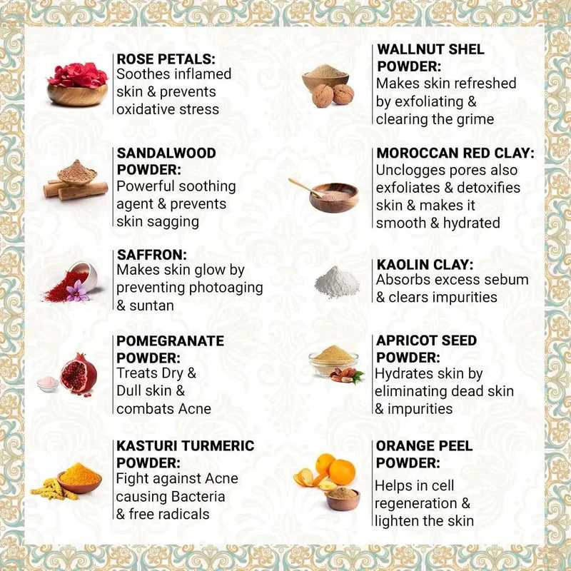 Shahi Ubtan Scrub & Pack Combo, I Tan Free  Glowing skin Natural Exfoliation I All Skin Types