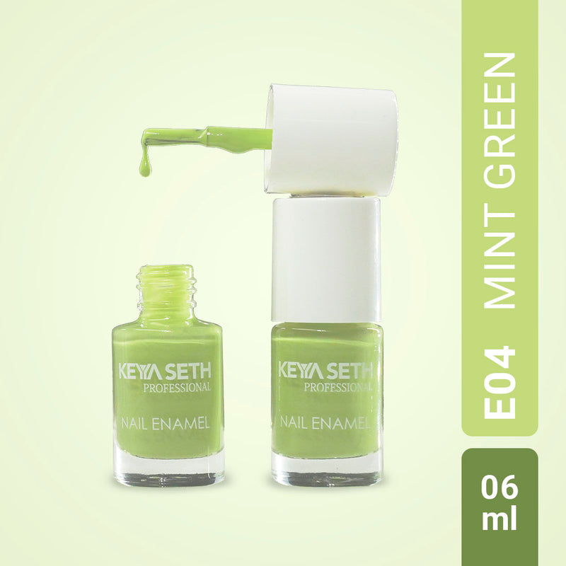 Mint Green Long Wear Nail Enamel Enriched with Vitamin E & Argan oil, Nail Polishes, Nail Polishes, Keya Seth Aromatherapy