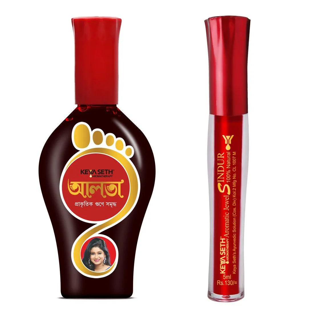 Aromatic Alta 1Pcs + 100% Natural Aromatic Liquid Red Sindoor 1Pcs - Keya Seth Aromatherapy