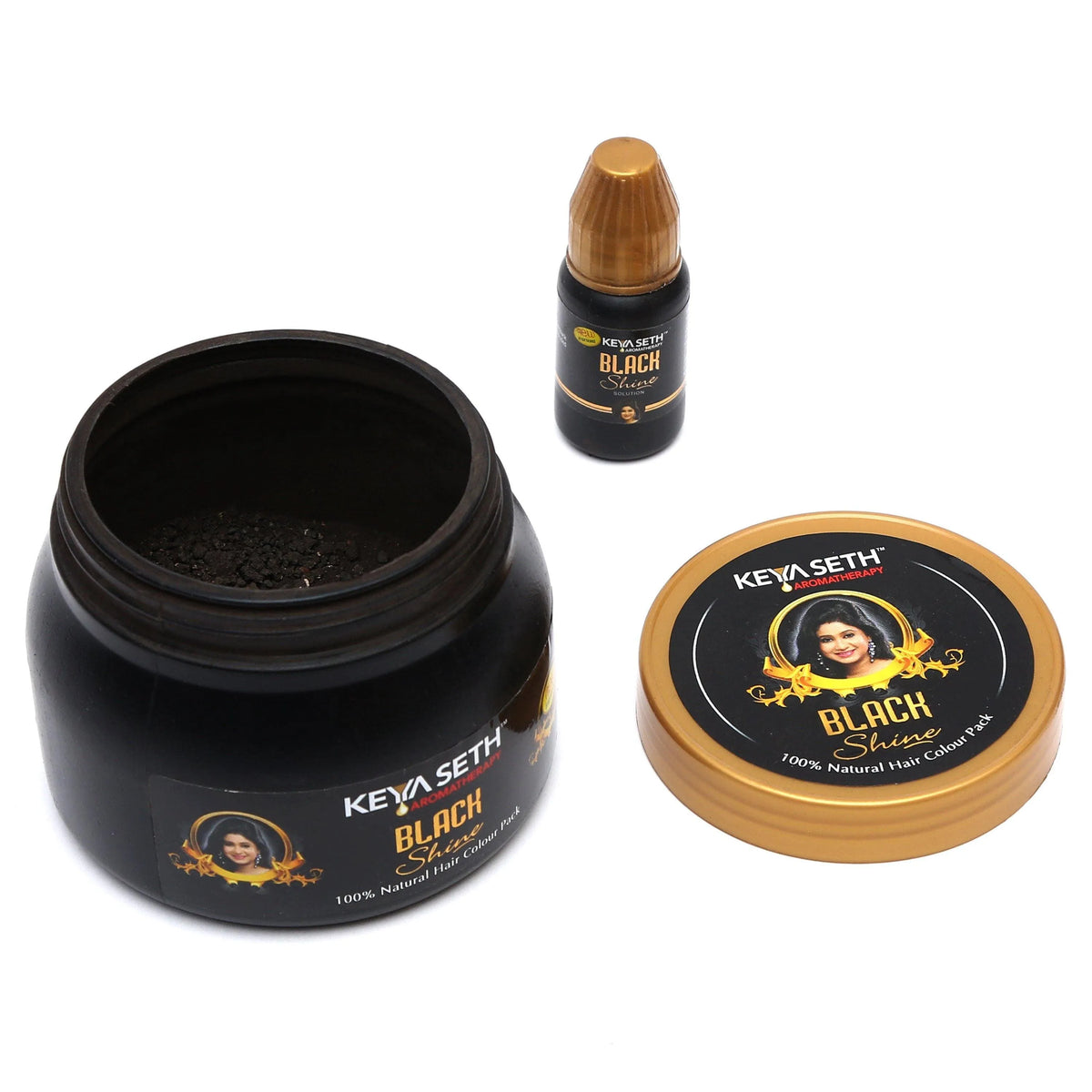 Black Shine Hair Pack Natural Hair Colour, Dye with Ayurvedic Herbs, Men & Women - Keya Seth Aromatherapy
