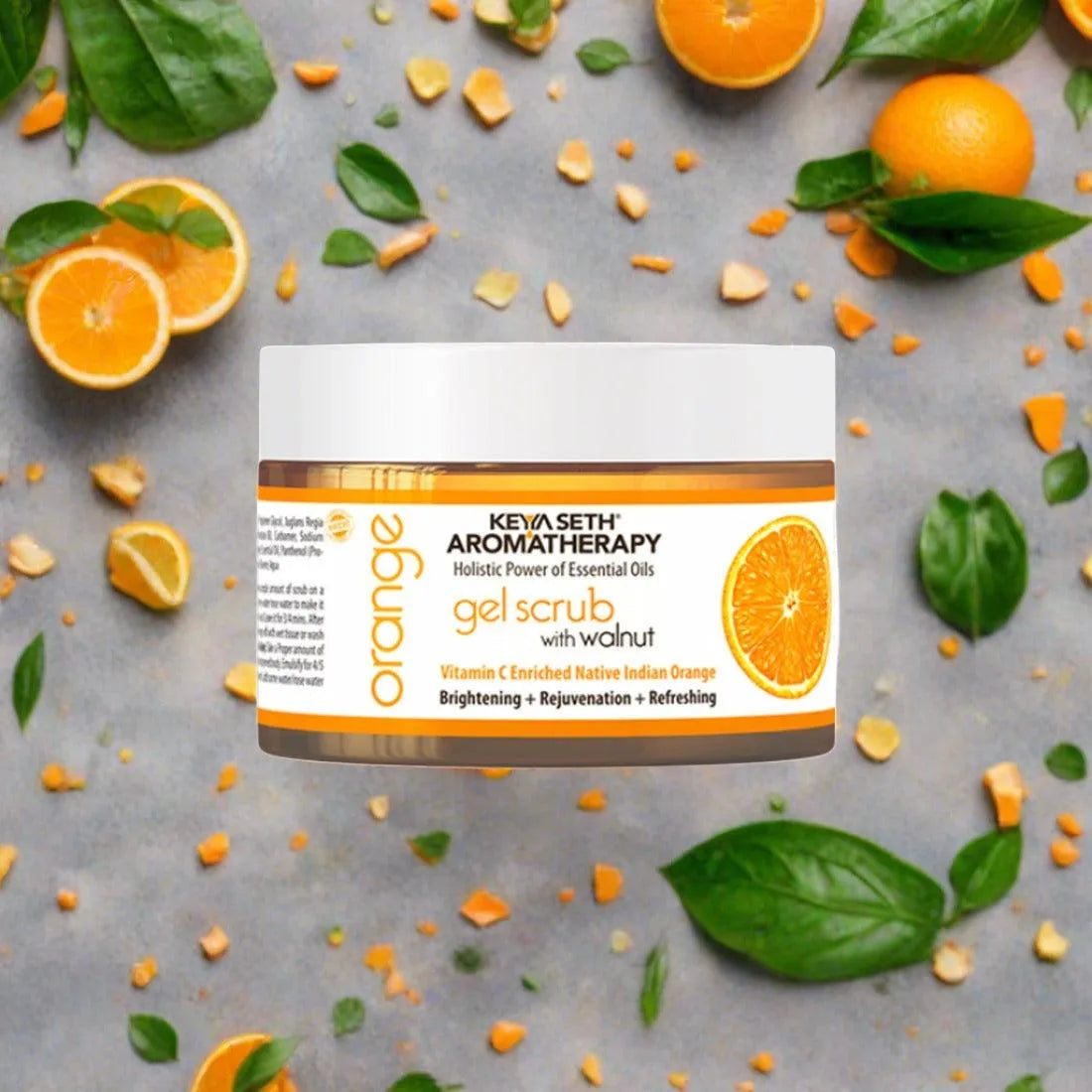 Orange Gel Scrub, Vitamin C Enriched, Walnut Shell,Natural