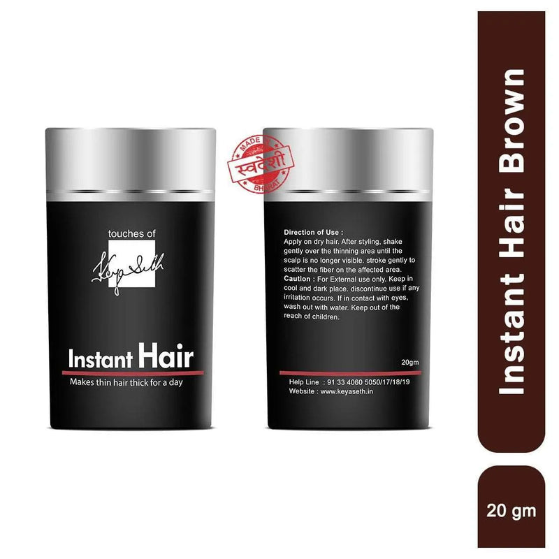 Instant Hair Brown- Hair Building Fibers for Thinning, Thickening for Fuller Hair & Hair Loss Concealer