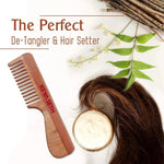 Neem Wooden Handle Comb Wide Tooth for Hair Growth for Men & Women