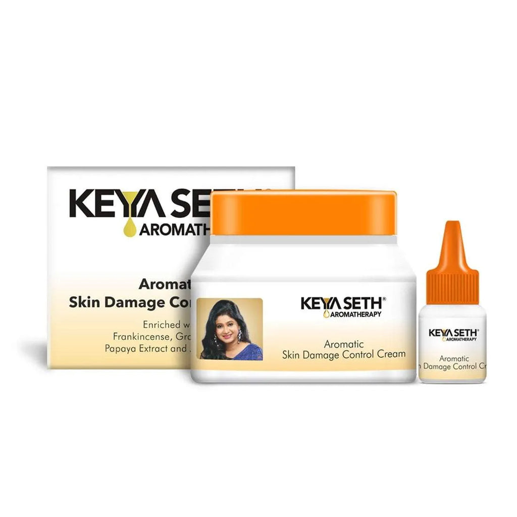 Skin Damage Control Cream + Serum-Repairs Skin Damage Suntan & Pollution, Fights Dullness-Uneven Skin Tone with Papaya Extract & Jojoba Oil
