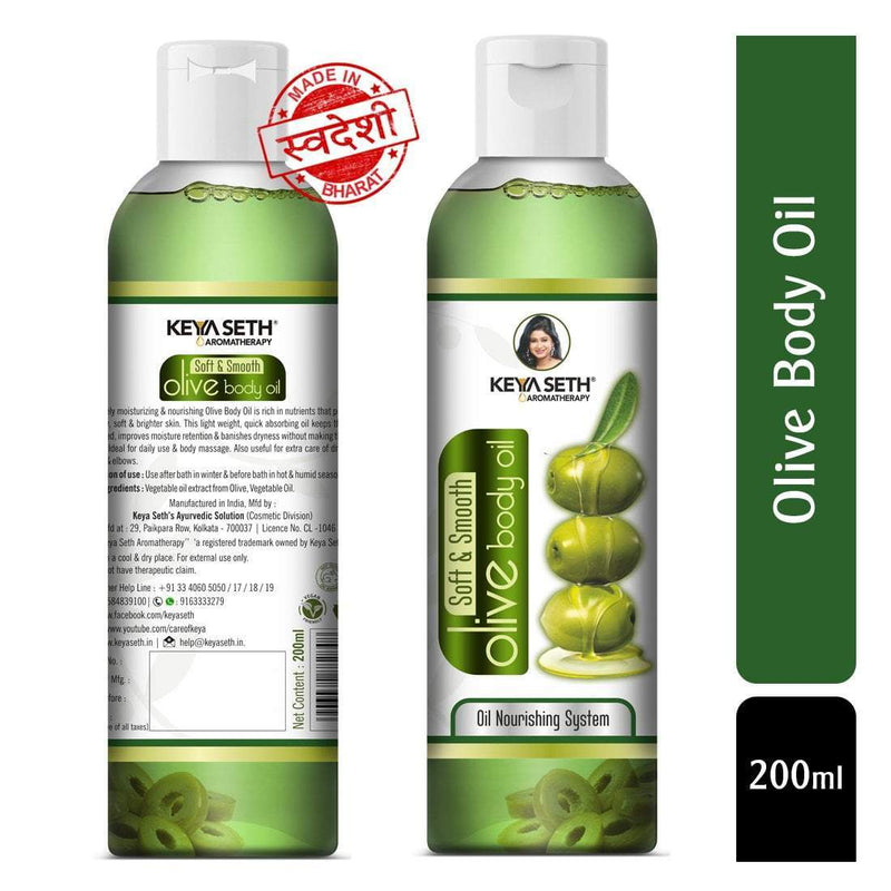 Soft & Smooth Body Oil, Quick Absorbing Non-Sticky Nourishment for Hair & Skin, Daily Use After Bath Massage Oil for Men & Women Enriched with Pure Olive & Essential Oils